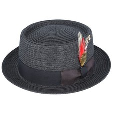 Crushable Black Straw Pork Pie