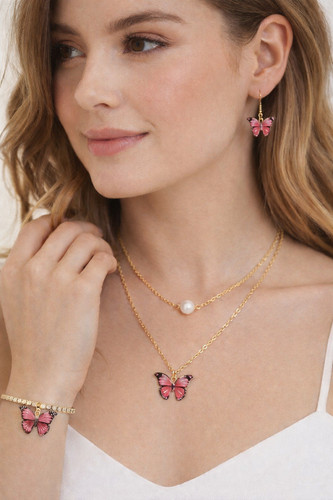 3pcs set butterfly jewellery - 3pcs,