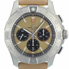 Breitling Avenger Chrono AB0147 44 mm Beige Dial Steel Leather Strap 2025 Watch