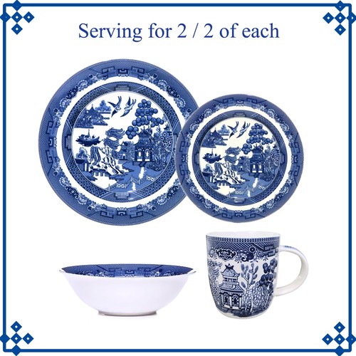 Serving blue willow - willow, set