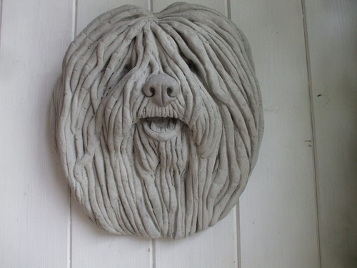 Large stone hungarian puli dog - large,