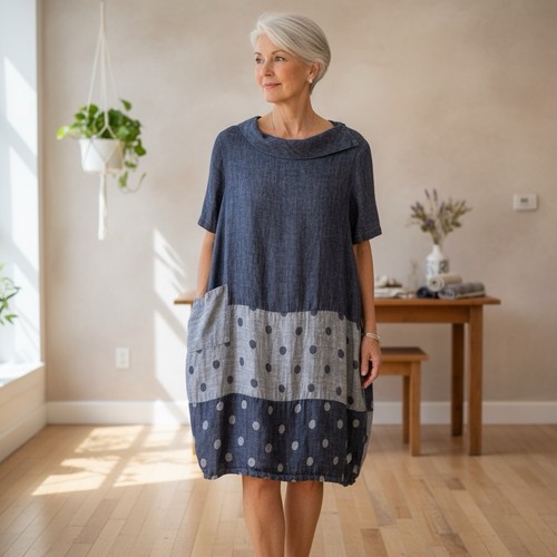 Chalet ceci linen dress l - dress,