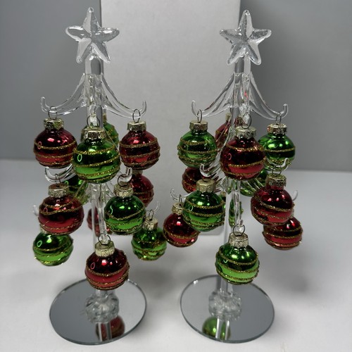 Pair glass christmas trees - pair,