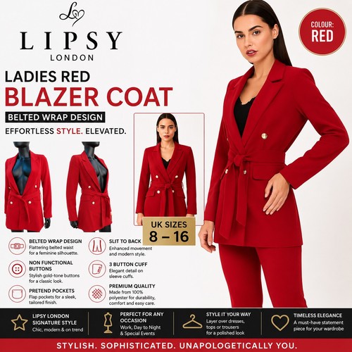 Womens lipsy red - womens, coat