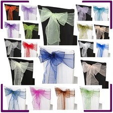 1-100pcs ORGANZA Chair Cover Bow Sashes Wider Fuller Wedding Banquet Party Decor