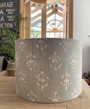 MADE TO ORDER LAMPSHADE SUSIE WATSON MOONFLOWER LINEN FABRIC SMOKEY BLUE GREY