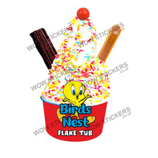 Ice cream van sticker Birds