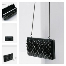 ZARA black studded minaudiere bag Ref. 8447/004