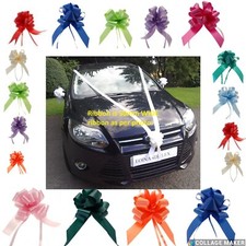 Wedding Car Decoration Kit Large Pull Bows  & WIDE 50mm Florist Poly Ribbon 10m