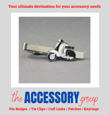 New Vespa Lambretta Scooter Black White MODS Ska tie clip Enamel metal Tie-pin