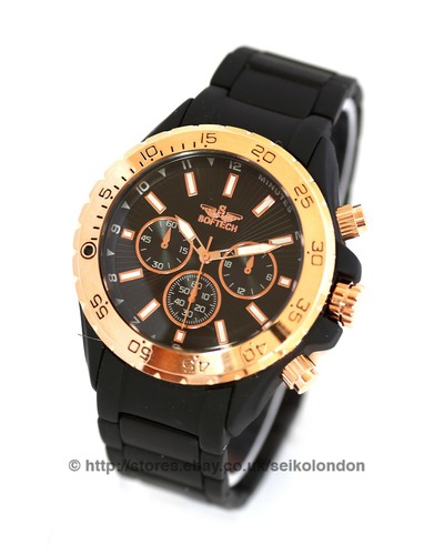 Softech gents black - black, dial