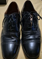 CHURCH’S VINTAGE BROGUES SHOES BLACK LEATHER UK8 MENS LEGATE GOOD CONDITION