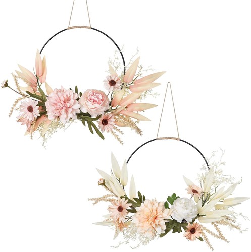 Floral hoop wreath decorative - hoop,