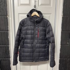 The North Face Charcoal Grey Down Puffer Jacket Size Large | L Puffa Coat Zip Up