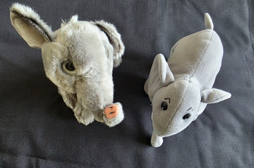 Two grey elephants soft toys - two,