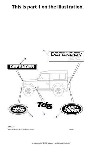Land rover genuine badge - land,