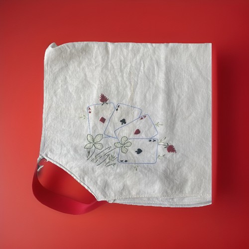 Vintage 28x28 game tablecloth - game,