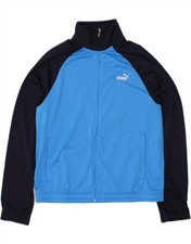 PUMA Mens Tracksuit Top Jacket Large Blue Colourblock Polyester CB30