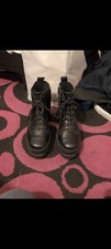 UGG Lace Up Biker Ankle Boot Black Leather Size UK 5 EUR 38