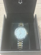 Bulova Watch 98S147 Ladies Diamond Pearl Dial Rose Steel Sapphire