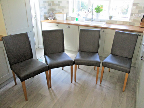 Four dining chairs dark - four,