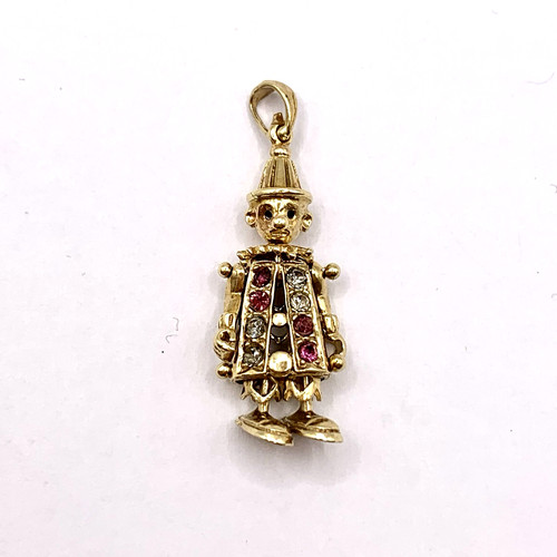 Articulated clown 9ct gold - clown,