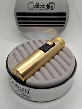 Vintage Gold Colibri Cigar Pipe Lighter Side Squeeze Heavy Well Made Working 