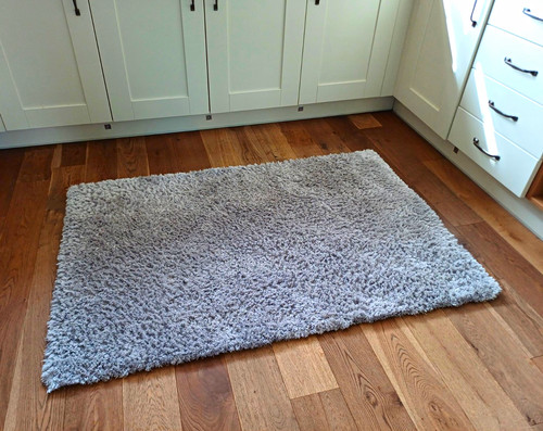 Grey shaggy rectangle rug - rug, 100