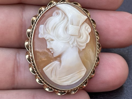 Vintage oval shell cameo - vintage,