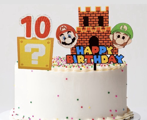Super mario cake topper - cake,
