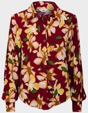 Ladies Burgundy Lily Print