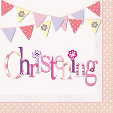 Pink Christening Party Napkins