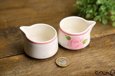 Set of 2 NEW Ceramic Creamer Jugs Creamer Rose Small Milk Jug Hand Painted 50ml