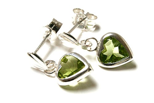 Sterling silver peridot - sterling, heart