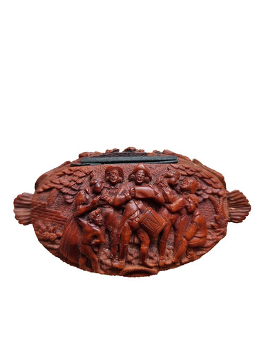 Antique 19thc carved coquilla - carved,