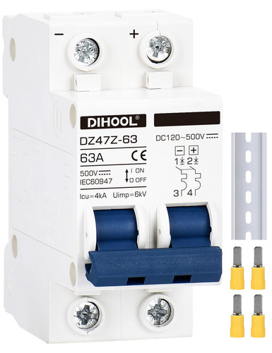 Amp solar dc isolator - 2p,