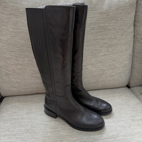 Clarks black leather knee - knee, high