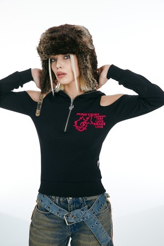 Punkyfish cold shoulder - cold, hooded