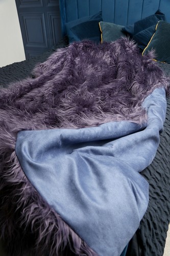 Deep lilac shaggy fur with - fur,