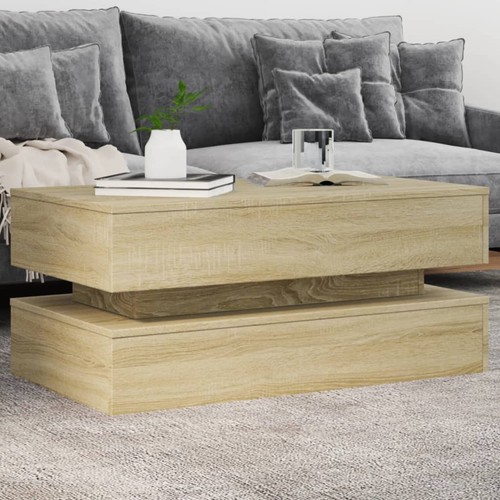 Coffee table with led lights - coffee,