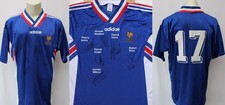 Retro France Shirt Signed by 6 Arsenal Invincibles inc. Henry, Pires & Vieira
