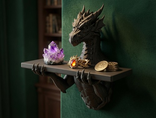 Dragon wall shelf floating - wall,