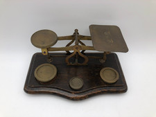 Antique Wood & Brass Postal