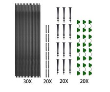 30X Greenhouse Hoops for DIY Raised Beds with Clips Garden Grow Hoop for Netting