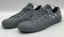 Converse Grey Stud Trainers Chuck Taylor CTAS OX Unisex UK 4 Rare New