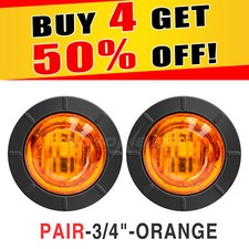 2Pcs 12 24V Car Truck Lorry Round LED Bullet Button Side Mini Marker Lights Lamp