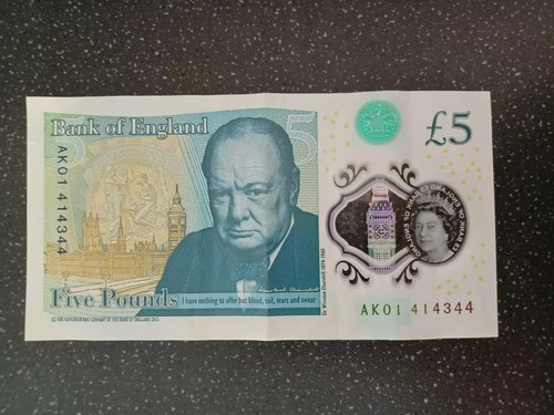 Ak01 five pound note - pound, note(polymar)