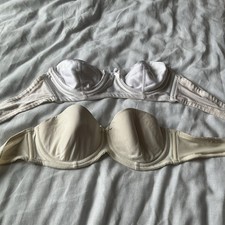 Two Multiway/strapless Bras Size 32a from Berlei & BHS, Cream And White