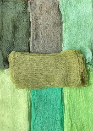 Hand dyed gauze - hand-dyed., fabric
