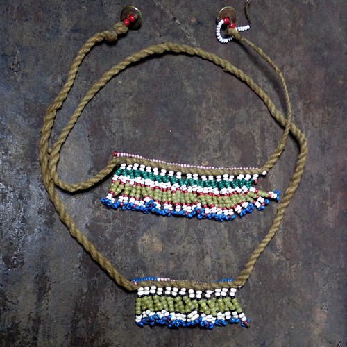 Zulu beads glass necklace - glass,